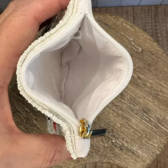 Fun Beaded Coin Purse White Wallet Travel Pouch Womens Accessories NEW FAST SHIP - Picture 5 of 5